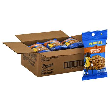 PLANTERS Planters Honey Roasted Peanuts 6 oz. Bag, PK12 10029000012575